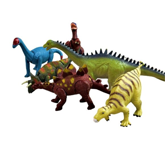 Vintage Dinosaurs Action Figure Toys - Lot of 6 Posable (4) by K&M 2001 & 2004 - Picture 2 of 11